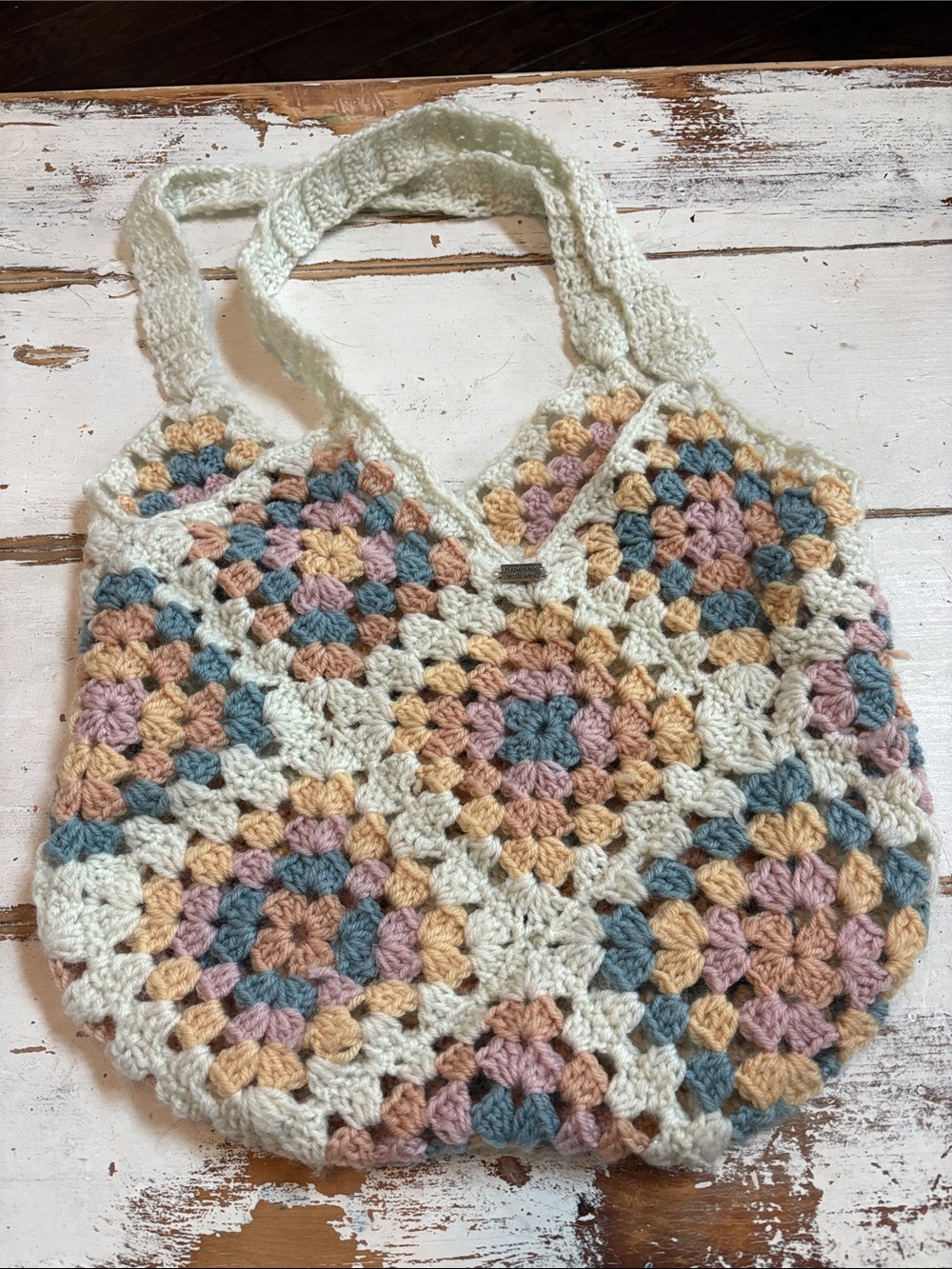 Handmade crocheted shoulder bag